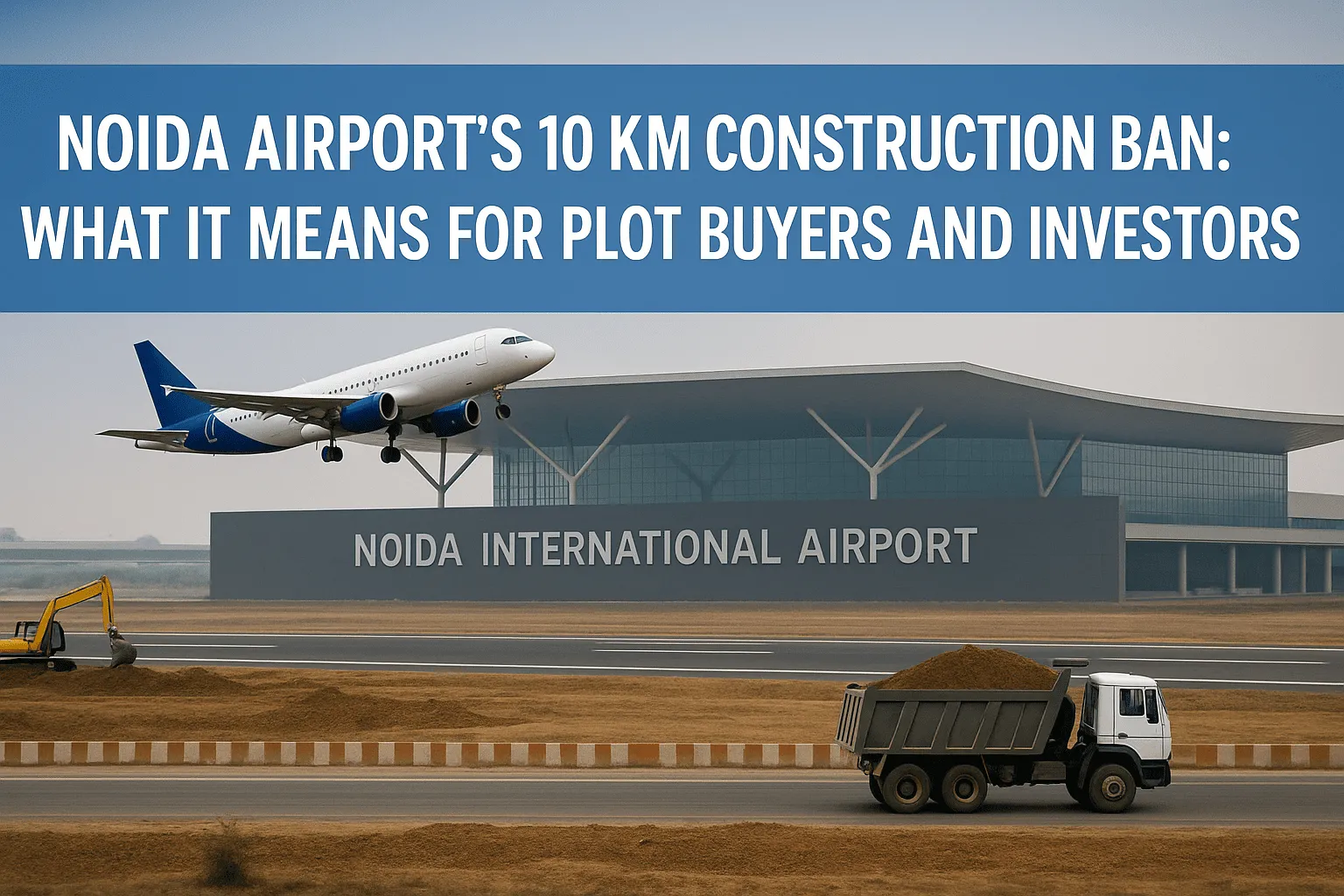 Noida Airport's 10 KM Construction Ban: What It Means For Plot Buyers And Investors